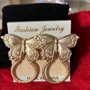 Fashion Jewelry Gold Butterfly Earrings